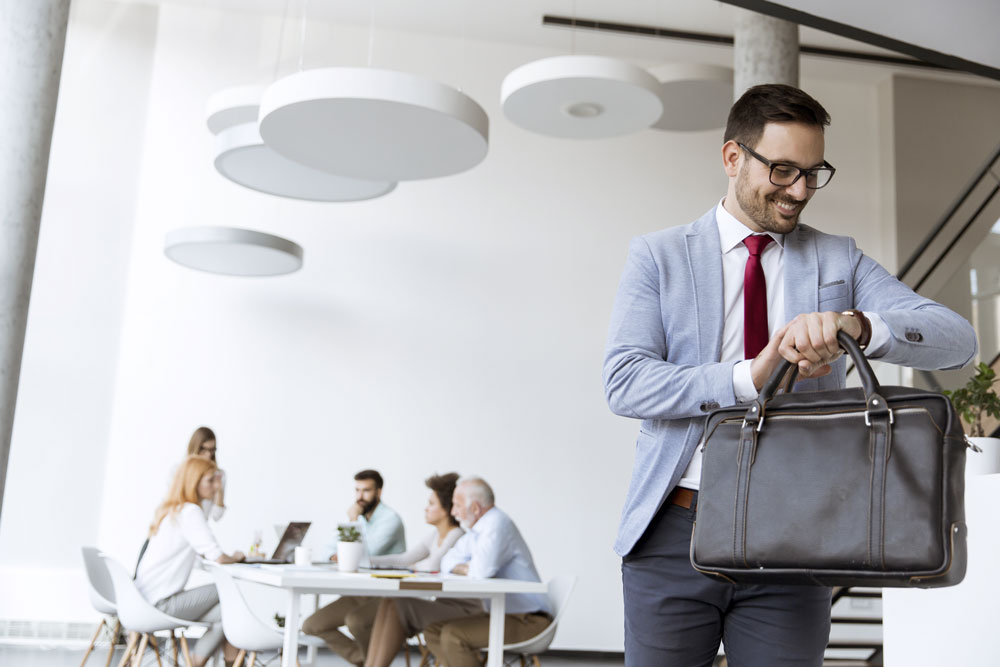 employee happy to leave the office - possible employee engagement problem